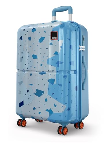 Image of Safari Tazzo 8 Wheels 77cm Large Size Trolley Bag, Hard Case Polycarbonate, 360º Wheeling Small Check in Luggage, Suitcase for Travel, Trolley Bags for Travel, Printed