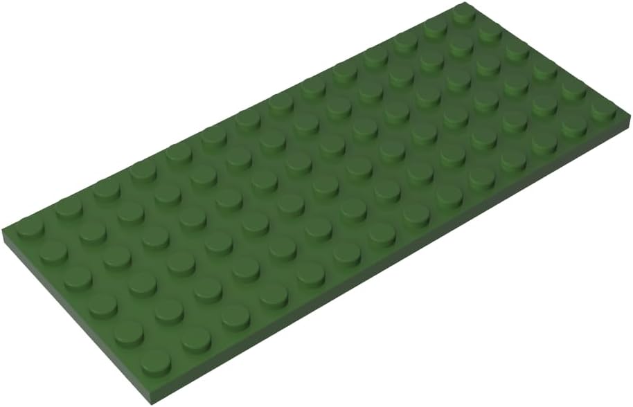 TYCOLE Compatible with Games 3456 Technicialal Assembles DIY Part Storage Plate 6 x 14 Gobricks GDS-527 All Brands Toys Building Blocks Major Brick (Army Green(041),3 PCS)