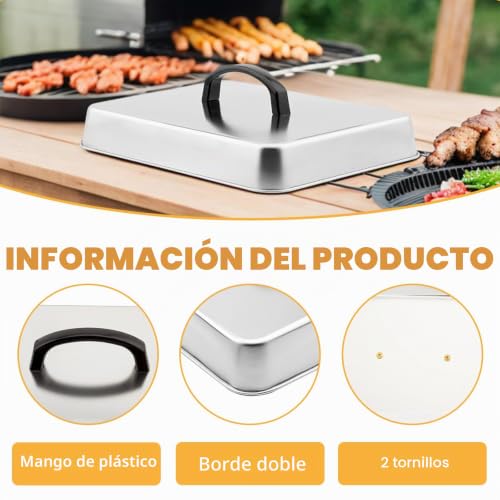 Tapas para cocinar al vapor de acero inoxidable MEETOZ, juego de 2 cubiertas 7