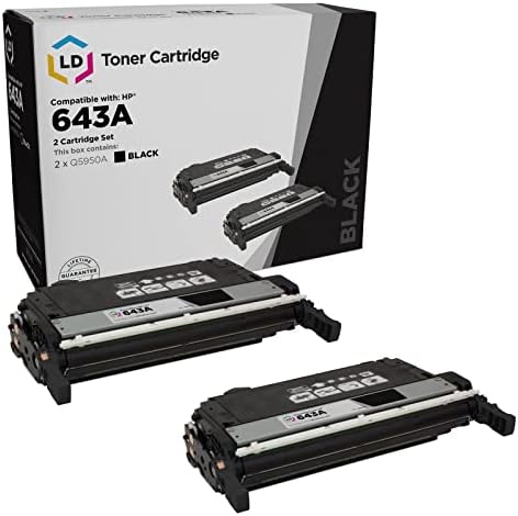 LD Products Compatible Toner Cartridge Replacements for HP 643A Q5950A (Black, 2-Pack)