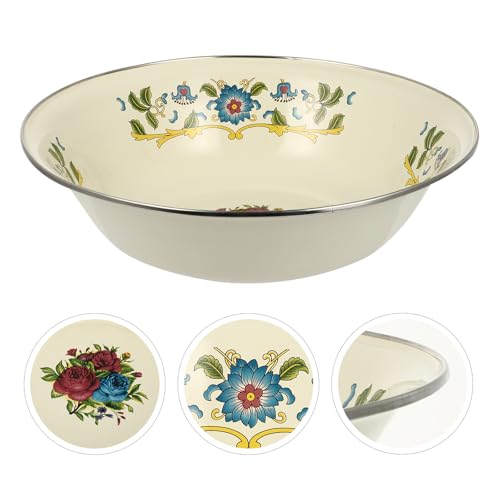 Lavabo de esmalte de 29cm blanco vintage para sopa y cocina 5