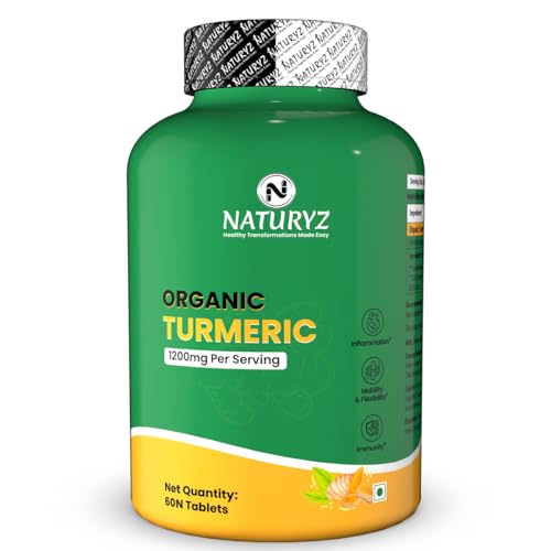 NATURYZ Organic Turmeric Highest Strength 1200mg tablets | Supports Joint, Skin Health, Immune Funct...