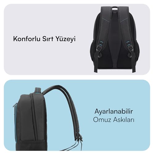 Mack Move MCC-505 Laptop Sırt Çantası, Profesyonel Sırt Çantası, Kadınlar ve Erkekler için Bilgisaya