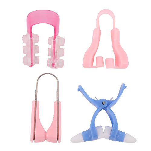 Moldeador de nariz PACKOVE de silicona transparente para corregir el puente nasal en casa, 4 uds