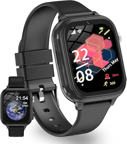 Tzzulsx 4G Montre Connectée Enfant GPS, Montre GPS Enfant Tracker avec WiFi Appel Vidéo SOS Chat Familial Jeux...