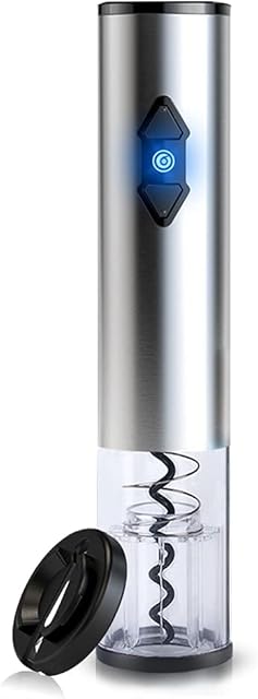 CIRCLE JOY Electric Wine Bottle Openers Set, Battery Operated Wine Opener Kit, Cordless Automatic Corkscrew Combo with Attached Foil Cutter Vacuum Stopper Wine Aerator Pourer, Stainless Steel