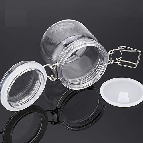 Mollensiuer 8541995850 2Pcs 10 Oz/300Ml Clear Round Plastic Home Kitchen Storage Sealed Jar Bottles thumb #1