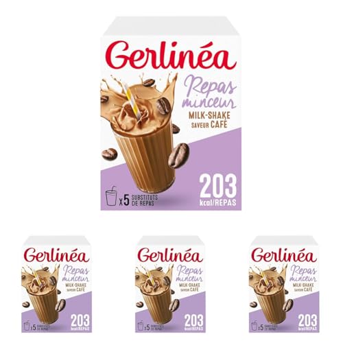 Gerlinéa - Milk-Shake Minceur - Substitut de Repas Complet et Rapide Saveur : Café - 206082 (Lot de 4)