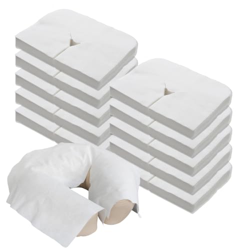 Image of EARTHLITE Flat Disposable Face Cradle and Headrest Covers, 1000-Pack, Medical-Grade, Ultra Soft, Luxurious, Non-Sticking for Massage Tables & Chairs, White