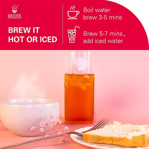 Weetee Organic Black Tea Bags, Usda Organic Black Tea 100 Count, Antioxidant, Caffeinated | Resealable Kraft Bag | Brew Hot Or Iced #TOP5