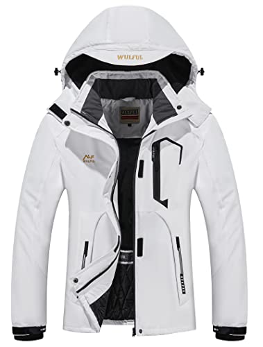WULFUL Women’s Waterproof Snow Ski Jacket Mountain Windproof Winter Coat with Detachable Hood