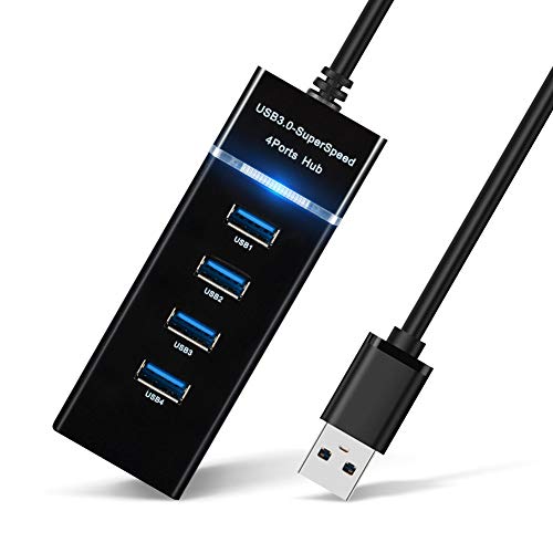 Usb Hub Split Multiport Adapter - Usb 3.0 Splitter For Multiple Ports To Laptop, Multi Usb A Port Expander For Ps4, 4 Port Usb Hub Connectors, 900Ma Volt Charger, No Powered, Pc Accessories&Usb Dock #TOP19