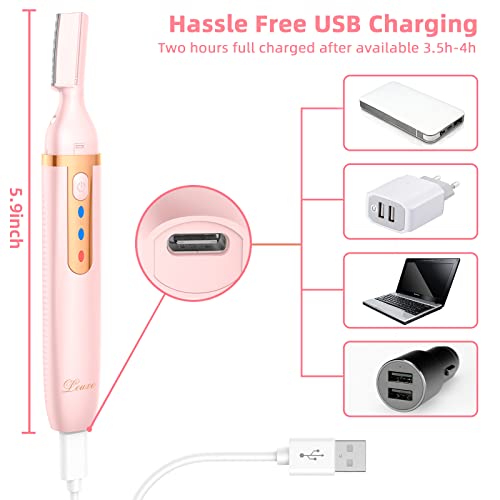 Leuxe Eyebrow Trimmer And Facial Hair Remover Cordless Hair Remover For Face,Lips,Armpit,Portable Rechargeable Bikini Shaver (Pink) #TOP5