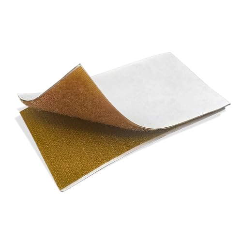 15 Sets Beige Hook and Loop Strips with Adhesive 2 inch Width Strong Tan Adhesive Fasten Tape 4 inch Lenght Double Sided Hook and Loop Strips for Sewing DIY Craft Home Office