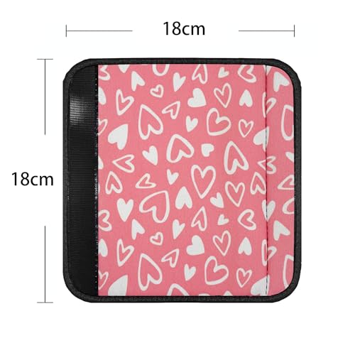 Image of 2 Pack VegaPunkLab Seat Straps Shoulder Pads for Kids - Seat Belt Cover Pad, Strap Wrap Cover for Bogg Bag, Perfect for Car Booster Seats, Strollers, High Chair, Backpacks, and More, Pink Heart