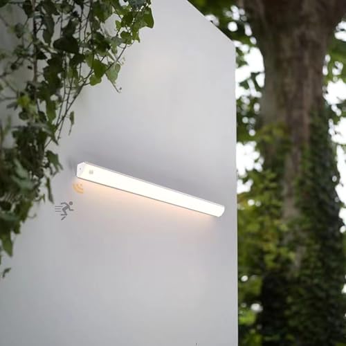 Luz de pared exterior con sensor de movimiento e impermeable IP65 en acrílico blanco