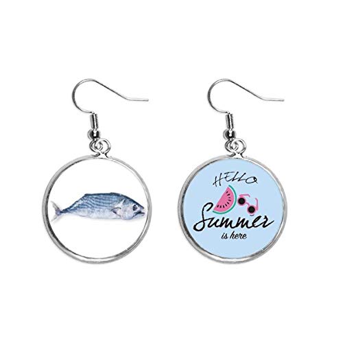 Pendientes de sandía pequeños con diseño océano azul y lóbulo cómodo