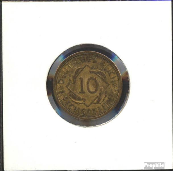 Pièce 10 Reichpfennig 1933 J Prophila Allemagne Jägernr 317 FDC en bronze d'aluminium