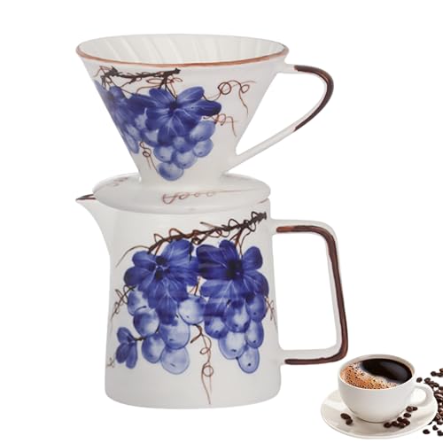 Mafagwre Porte Filtre Café en Céramique, Cafetière À Verser, Cafetière en Céramique, Filtre À Café Manuelle, Porte-Filtre À Café Permanent, Cafetière À Filtre Manuelle, pour Over Coffee Dripper (A)