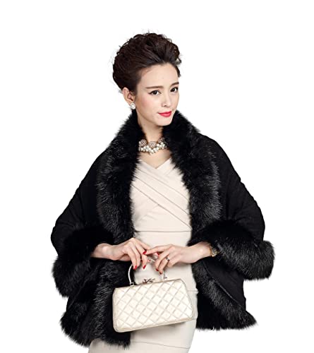 Obosoyo Women's Pashmina Shawl Cloak Cape Shawls and Wraps for Evening Dresses Shawl Wrap Cape Bridal Wedding Party Winter3