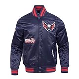 Pro Standard MENS NHL WASHINGTON CAPITALS OLD ENGLISH SATIN JACKET MIDNIGHT NAVY/RED/MIDNIGHT NAVY XL