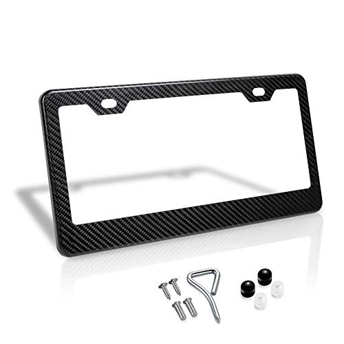 BLVD-LPF OBEY YOUR LUXURY 100% Real Carbon Fiber 2 Holes Black License Plate Frames,Car Licence Plate Covers Holders Slim Design with Chrome Screw Caps Tool Kit for US, Canada & Mexico Vehicles(1PCS) by BLVD-LPF OBEY YOUR LUXURY - Used condition - CA$13.82