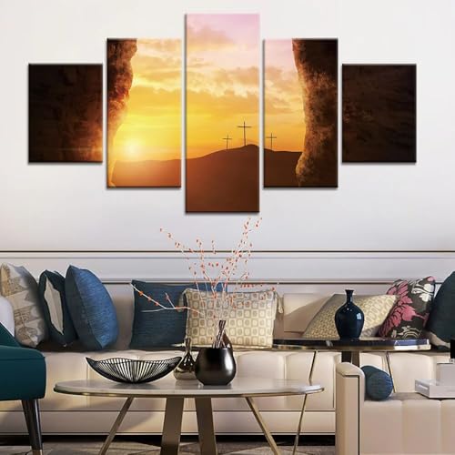 Coucher de soleil chrétien en tableau décoration murale salon et cuisine