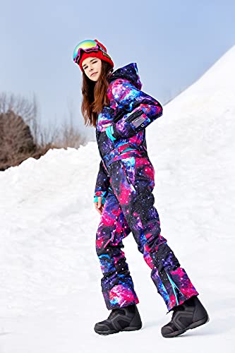 Bluemagic Womens Snowsuit One Pieces Ski Suits Jumpsuits Colorful Coveralls Snowboard Winter Outdoor (2XL,GLX 2020)
