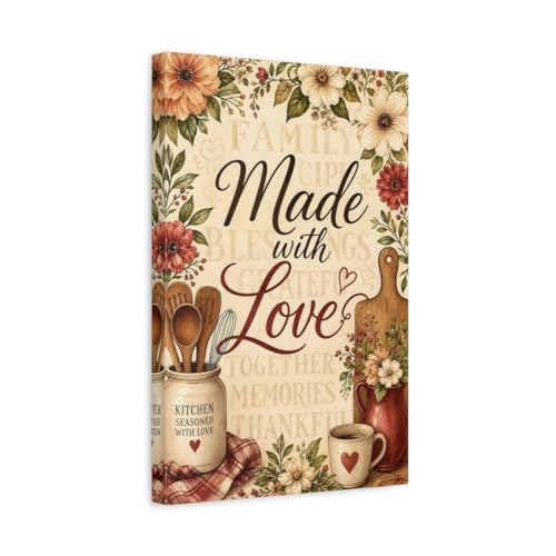 Tableau salle à manger aquarelle florale - Déco murale chaleureuse pour coin repas cosy