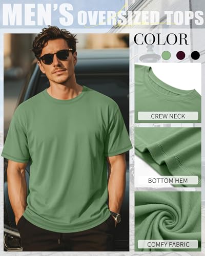 Image of Neer 3 Pack Big and Tall T-Shirts for Men L-7xl Tops | Large Casual Stretch Workout Tees, Short Sleeve Crewneck Oversized Shirts, Classic Summer Outfits, Comfy Basic Loose Clothes