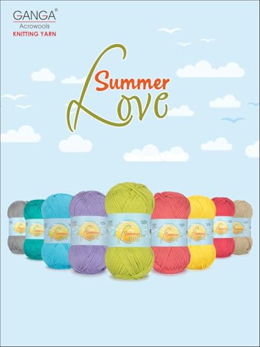 Image of Ganga Acrowools Summer Love - Sport Weight - Cotton Yarn -Oekotex Class L Certified - Pack of 1-50 GMS Per Ball (Sunglow)