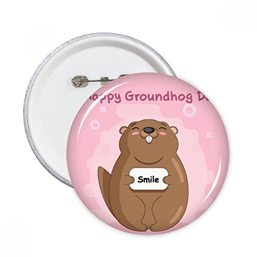 Badge Jour de la marmotte : lot de 5 pins ronds multicolores pour vêtements