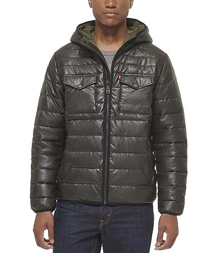 Image of Water Resistant Performance Stretch Hooded Puffer Jacket