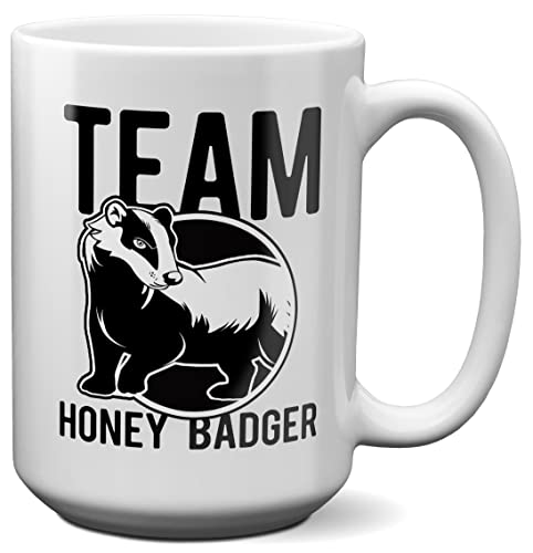 22Feels Large Funny Team Honey Badger Mug Ratel Marten Animal Graphic Coffee Cup Cocoa (15oz)