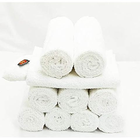 Westlane Linens 20pcs White Hand towels, Home or Commercial use 100% Cotton Guest Towels 50 x 90cm, Quick-Dry Super Absorbent ( White) 20 Pcs Cover