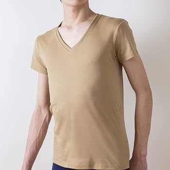 Amazon | [グンゼ] Vネック Tシャツ V首 the 綿100% 半袖 消臭 メンズ