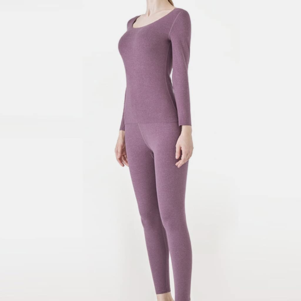 ACiyD Conjunto de Ropa Interior térmica Unisex de Invierno Camisa Larga sin Costuras de Forro Polar + Pantalones Ropa de Dormir para Mujer (Color : D, Tamaño : XL Code) (D XL Code)