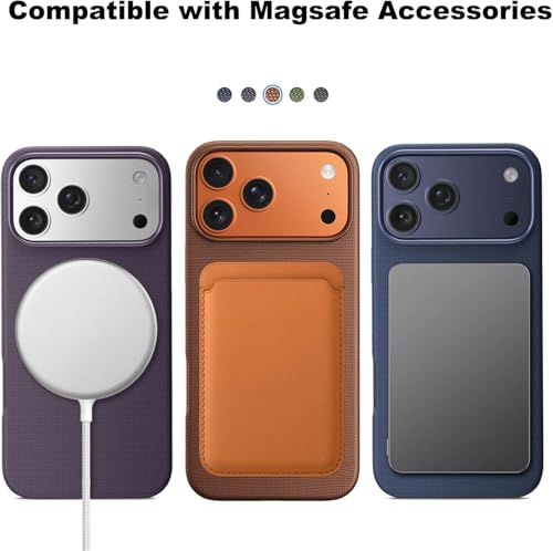 Image of QHOHQ Luxury Vintage TechWoven Back Cover for iPhone 17 Pro (6.3 Inch) | Premium Woven Texture Case with Shockproof Protection | Premium Slim Fit Case with Wireless Charging Support (Black)