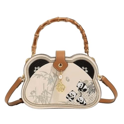 New Chinese Embroidered Bamboo Knot Handbag Style Panda Crossbody Bag Fashion Shoulder Bag