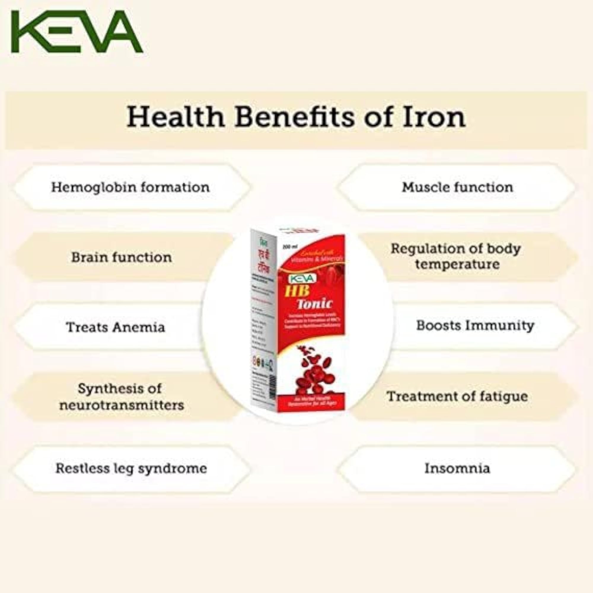 Keva HB Iron Tonic Syrup - Ayurvedic Iron Supplement