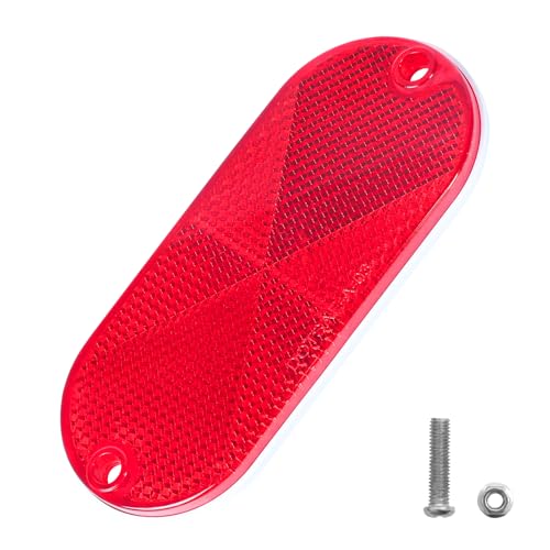 Image of 10 Pack 4.5 Inch Red Screw on Reflectors, DOT SAE Approval Road Safety Fence Gate Posts Rear Reflectors for Mailboxes Driveway Trailer Caravan Tunnels Truck Tractor Boat Lorry Motorcycle
