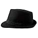Unisex Classic 20s Trilby Fedora-Hat with Black Band Fashion Casual Jazz Wool Cap (Black)