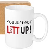 CINHOLL Suits Tv Show Merchandise 15oz You Just Got Litt Up Funny Coffee Mug Louis Fans Cup Christmas White Elephant Gifts for Boss Coworkers Friend White