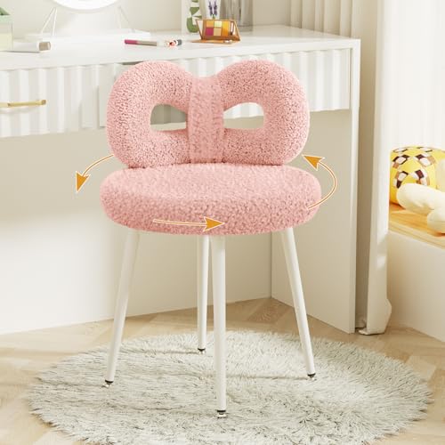 Taburete moderno de dormitorio con respaldo cómodo para tocador y sala de estar 2