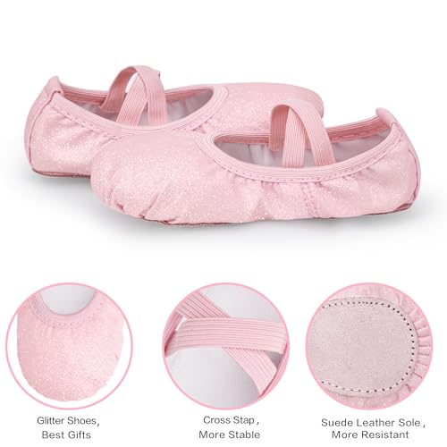 Stelle Ballet Shoes for Girls Glitter | Metallic Faux Leather Ballet Slippers Dance Shoes for Toddler/Little/Big Kids3