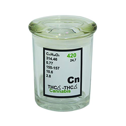 Fess Jars 1/8oz Top Jar Glass Medical Jar Herb Storage Container (CN Periodic)