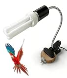 KINGYEENUO Vogelkäfig Leuchte Combo Kit, Clip Lampe 2,4% E27 UVB UVA 20W
