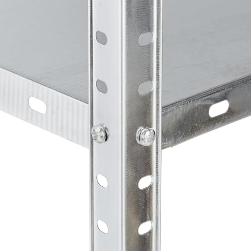 Relaxdays Metallregal verzinkt, 4 Böden, bis 160 kg, Schwerlastregal Stahl, Lagerregal Keller, HBT: 150x75x30 cm, Silber