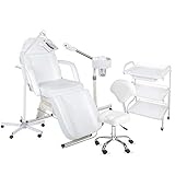 kosmetikkabine kaufen Kosmetikliege 100202 900202a Kosmetikkabine Liege Bedampfer Lupenlampe Arbeitsstuhl Beistelltisch Salon weiß