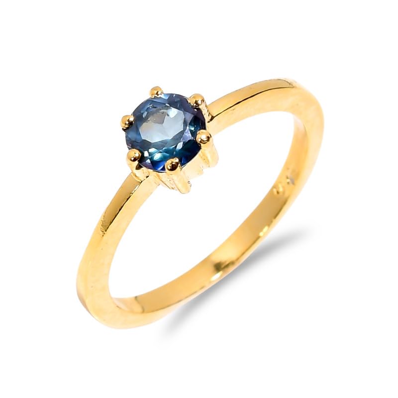 Bague fait main argent topaze bleue : un bijou durable R-054-24-P